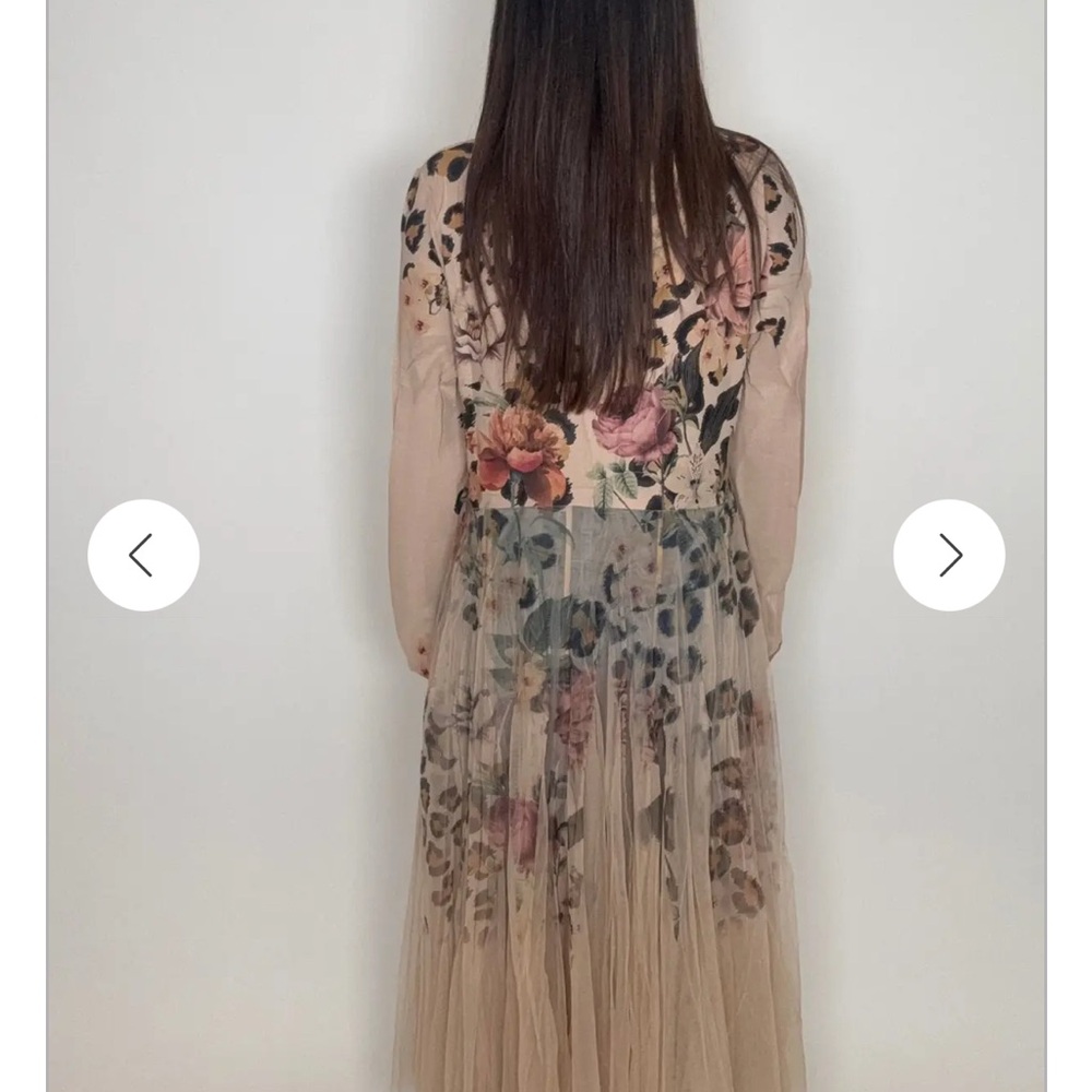 Origami brand floral animal print with long TULLE skirt GORGEOUS western boho - Picture 2 of 8